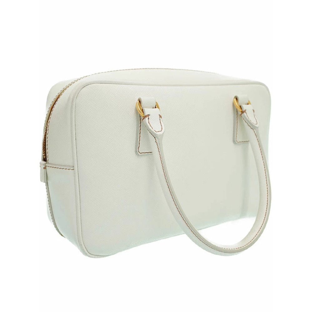 Prada Saffiano Leather Bauletto Bag White - Picture 2 of 9